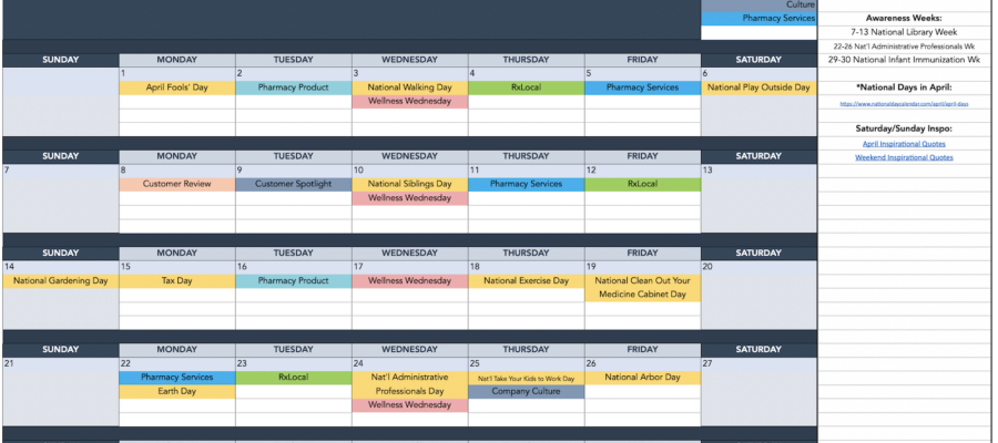 CPG Social Media Calendars