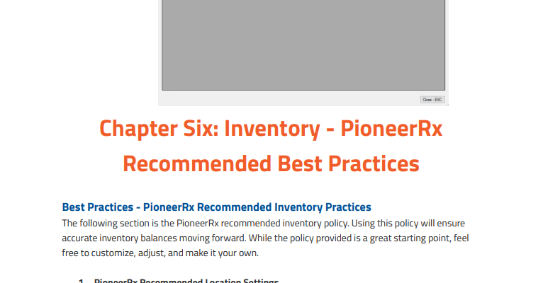 Inventory Control Settings