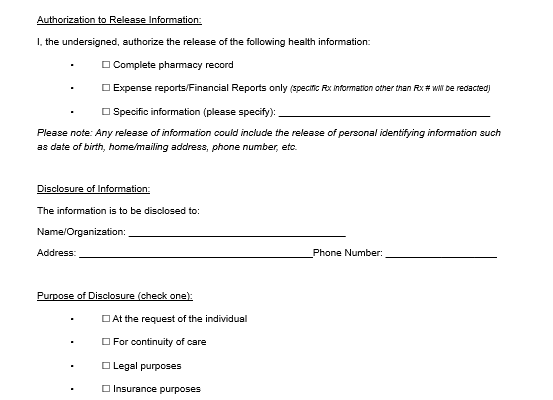 Release of Information Form
