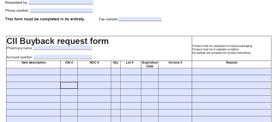 Cardinal CII Buyback Form