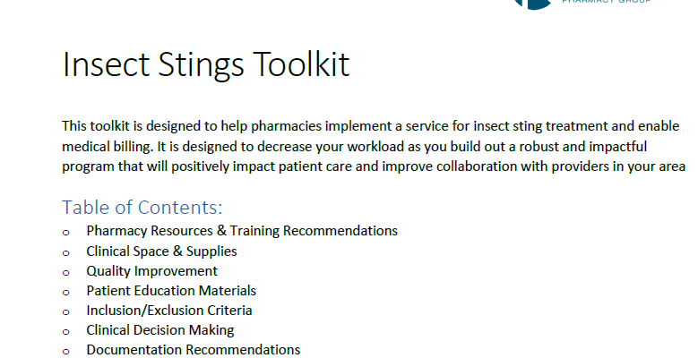 Insect Stings Toolkit